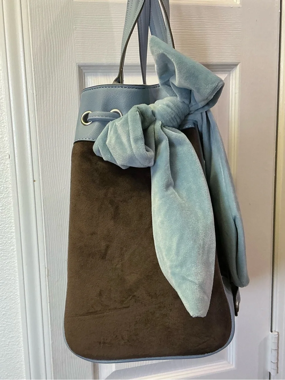 Juicy Couture New Love Chapter Tote Daydream Chocolate Blue W/Charm Viral NEW